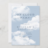 Lichtblauw "On Cloud Nine" vrijgezellenweekend Kaart (Voorkant)