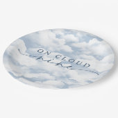 Lichtblauw "On Cloud Nine" vrijgezellenweekend Papieren Bordje (Gekanteld)