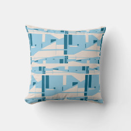 Lichtblauw op beige mediterrane grote mozaïeken kussen