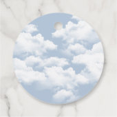 Lichtblauw "Op Cloud Nine" vrijgezellenweekend Bedankjes Labels (Achterkant)