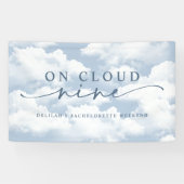 Lichtblauw "Op Cloud Nine" vrijgezellenweekend Spandoek (Horizontaal)
