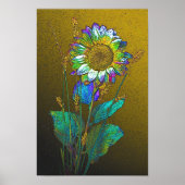 Lichtblauw op geel poster (Voorkant)