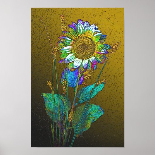 Lichtblauw op geel poster (Voorkant)