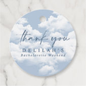 Lichtblauw "Op Wolken" Meisjesweekend Bedankjes Labels (Voorkant)