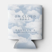 Lichtblauw "Op Wolken Zevende Hemel" Meidenavondje Blikjeskoeler (Achterkant)