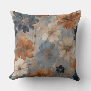 Lichtblauw Oranje Beige Marineblauw Moderne Boerde Kussen