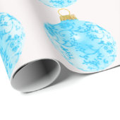 Lichtblauw Ornament wit inpakpapier (Rol Hoek)