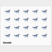 Lichtblauw paard Silhouet Sticker (Vel)