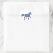 Lichtblauw paard Silhouet Sticker (Tas)