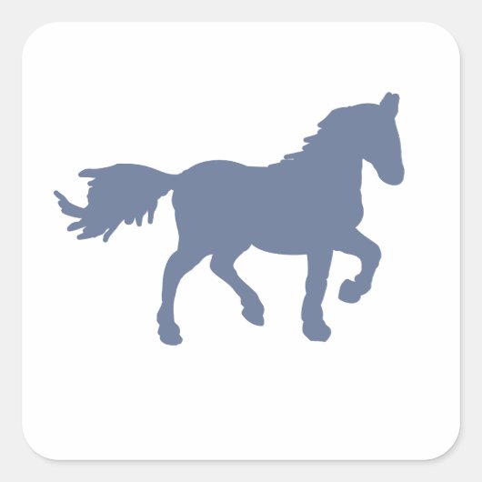 Lichtblauw paard Silhouet Sticker (Voorkant)