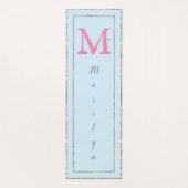 Lichtblauw Paarse Roze Modern Chique Trendy Monogr Yogamat (Achterkant)