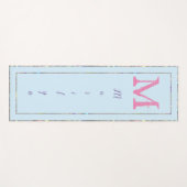 Lichtblauw Paarse Roze Modern Chique Trendy Monogr Yogamat (Voorkant (horizontaal))