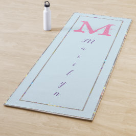 Lichtblauw Paarse Roze Modern Chique Trendy Monogr Yogamat