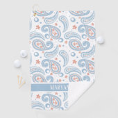 Lichtblauw Paisley Patroon Dames Golfhanddoek (Insitu)