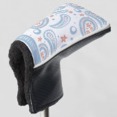 Lichtblauw Paisley Patroon Dames Golfheadcover (3/4 voorkant)