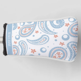 Lichtblauw Paisley Patroon Dames Golfheadcover