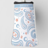 Lichtblauw Paisley Patroon Dames Golfheadcover (Draai 90)