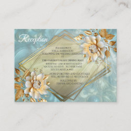 Lichtblauw palet op een Brons Gold Barogue ontwerp Informatiekaartje