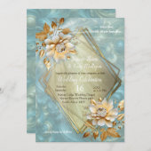 Lichtblauw palet op een Brons Gold Barogue ontwerp Kaart (Voorkant / Achterkant)