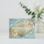 Lichtblauw palet op een Brons Gold Barogue ontwerp Kaart (Staand voorkant)