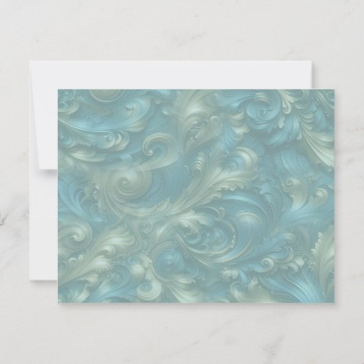 Lichtblauw palet op een Brons Gold Barogue ontwerp Kaart (Achterkant)