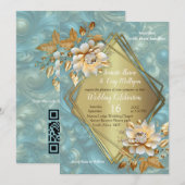 Lichtblauw palet op een Brons Gold Barogue ontwerp Kaart (Voorkant / Achterkant)