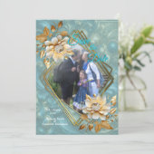 Lichtblauw palet op een Brons Gold Barogue ontwerp Kaart (Staand voorkant)