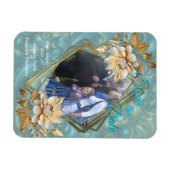 Lichtblauw palet op een Brons Gold Barogue ontwerp Magneet (Horizontaal)