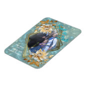 Lichtblauw palet op een Brons Gold Barogue ontwerp Magneet (Linkerzijde)