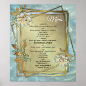 Lichtblauw palet op een Brons Gold Barogue ontwerp Poster (Voorkant)