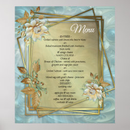 Lichtblauw palet op een Brons Gold Barogue ontwerp Poster