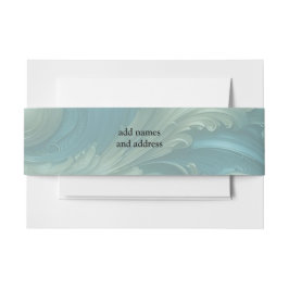 Lichtblauw palet op een Brons Gold Barogue ontwerp Uitnodigingen Wikkel