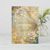 Lichtblauw palet op goud Baroque ontwerp Kaart (Staand voorkant)