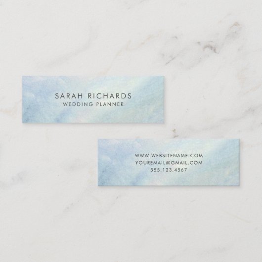 Lichtblauw Parelmoer Mini Visitekaartje (Voorkant / Achterkant)