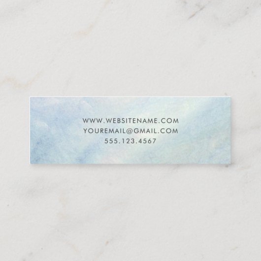 Lichtblauw Parelmoer Mini Visitekaartje (Achterkant)