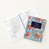 Lichtblauw & Pastels Boho Bloemenpatroon Notitieboek (Binnen)