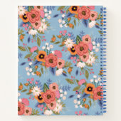 Lichtblauw & Pastels Boho Bloemenpatroon Notitieboek (Achterkant)