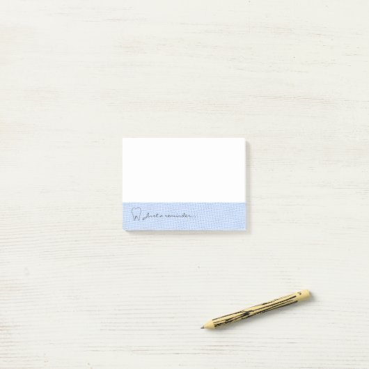 Lichtblauw patroon gebitsherinnering post-it® notes (Op bureau)