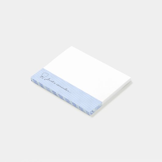 Lichtblauw patroon gebitsherinnering post-it® notes (Schuin)