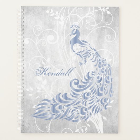 Lichtblauw Peacock - Gepersonaliseerde Planner (Voorkant)