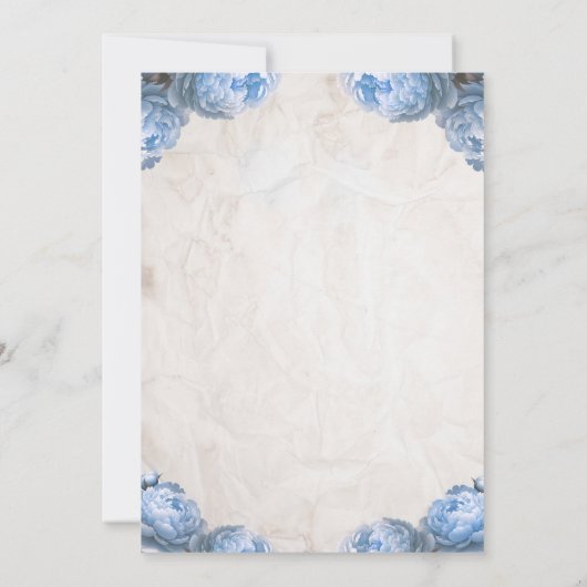 Lichtblauw Peony Mason Jar Rustiek Vrijgezellenfee Kaart (Achterkant)