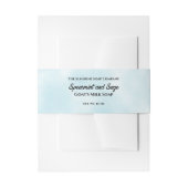 Lichtblauw perkament papier stijl zeep buik band uitnodigingen wikkel (Voorkant Voorbeeld)