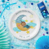 Lichtblauw Pet Baby op een Moon Paper Bord (Feest)