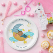 Lichtblauw Pet Baby op een Moon Paper Bord (Feest)