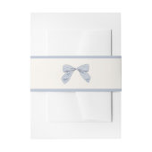 Lichtblauw Plaid Bow Elegant Neutraal Baby shower Uitnodigingen Wikkel (Voorkant Voorbeeld)