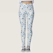 Lichtblauw Pompoenpatroon - Leggings (Voorkant)