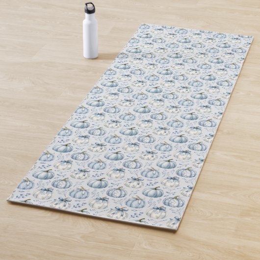 Lichtblauw Pompoenpatroon - Yogamat (In situ)