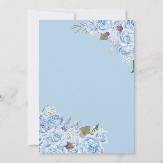 Lichtblauw Quinceanera Assepoester Prinses Quince Kaart (Achterkant)