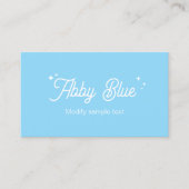 Lichtblauw Retro Script Sterren Visitekaartje (Voorkant)