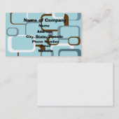 Lichtblauw Retro Squares Visitekaartje (Voorkant / Achterkant)